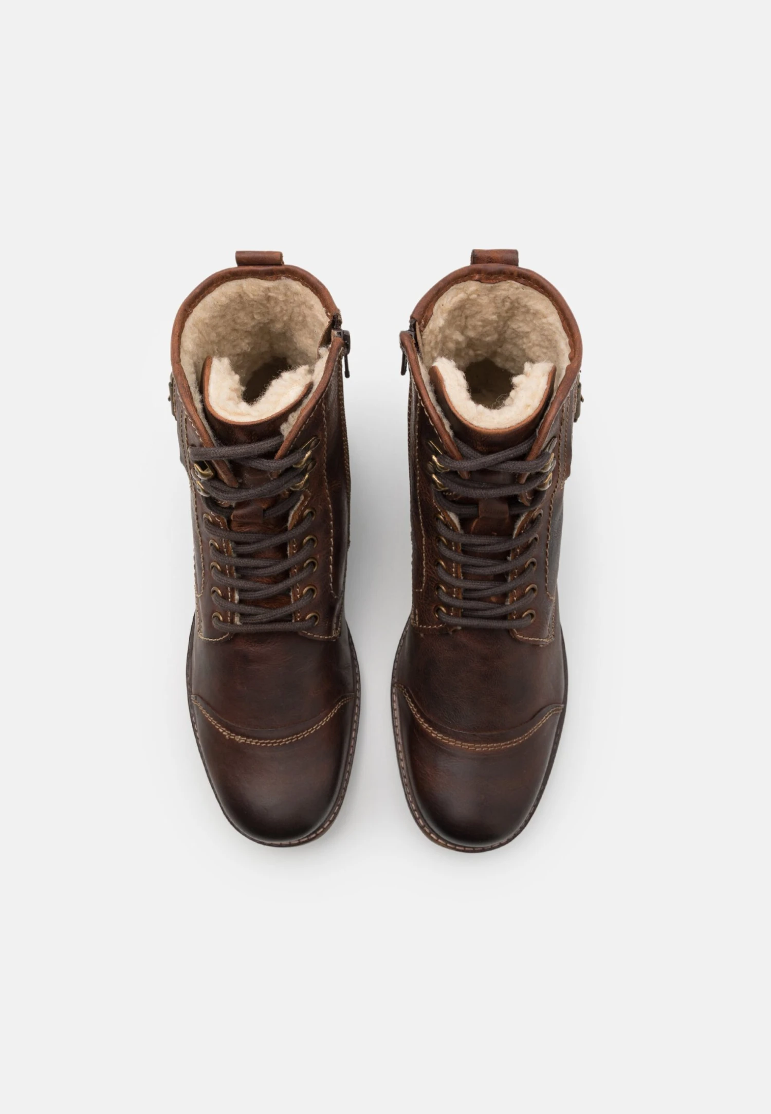 Pier One Leather - Veterboots - Brown 4 Pier One Leather - Veterboots - Brown - Afbeelding 4