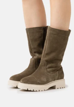 Pier One Leather Winter Boot - Laarzen - Khaki
